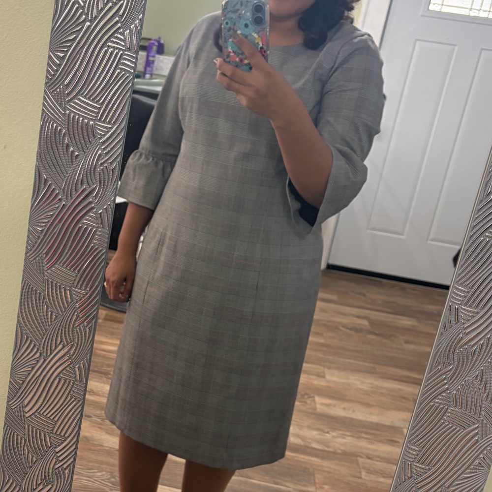 Talbots Classic Gray Long Sleeve Dress